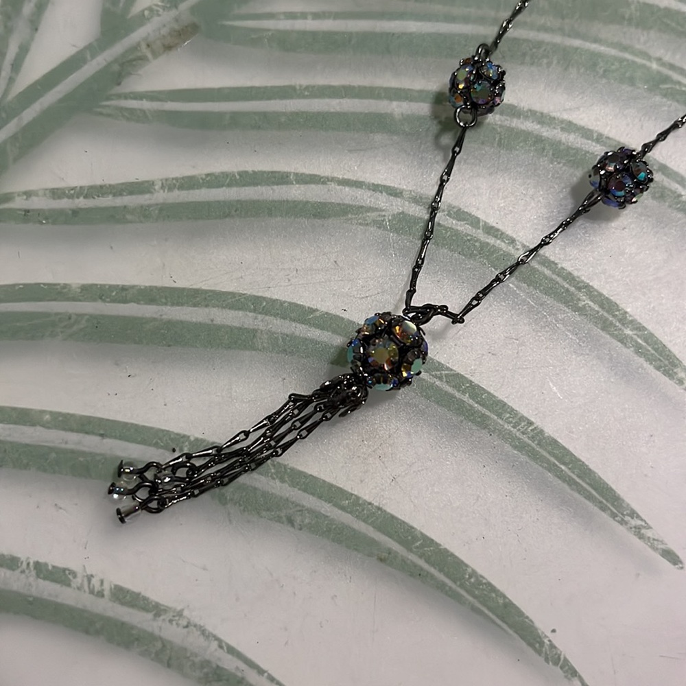 Rhinestone ball necklace.